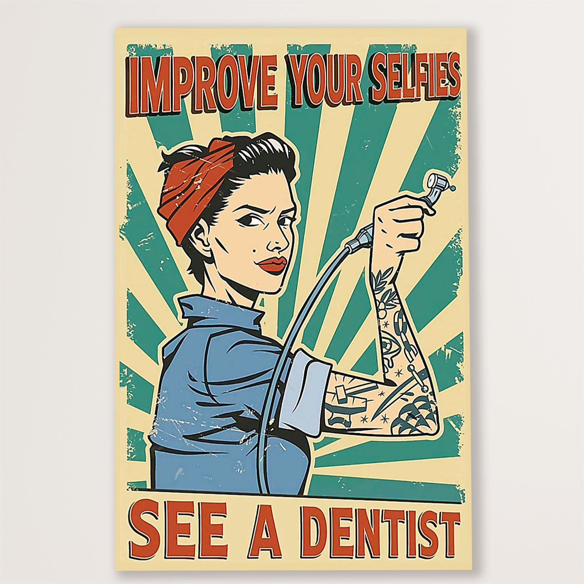 Dental Canvas Improve Your Selfies - See A Dentist | Wall Art Gift for Dentist