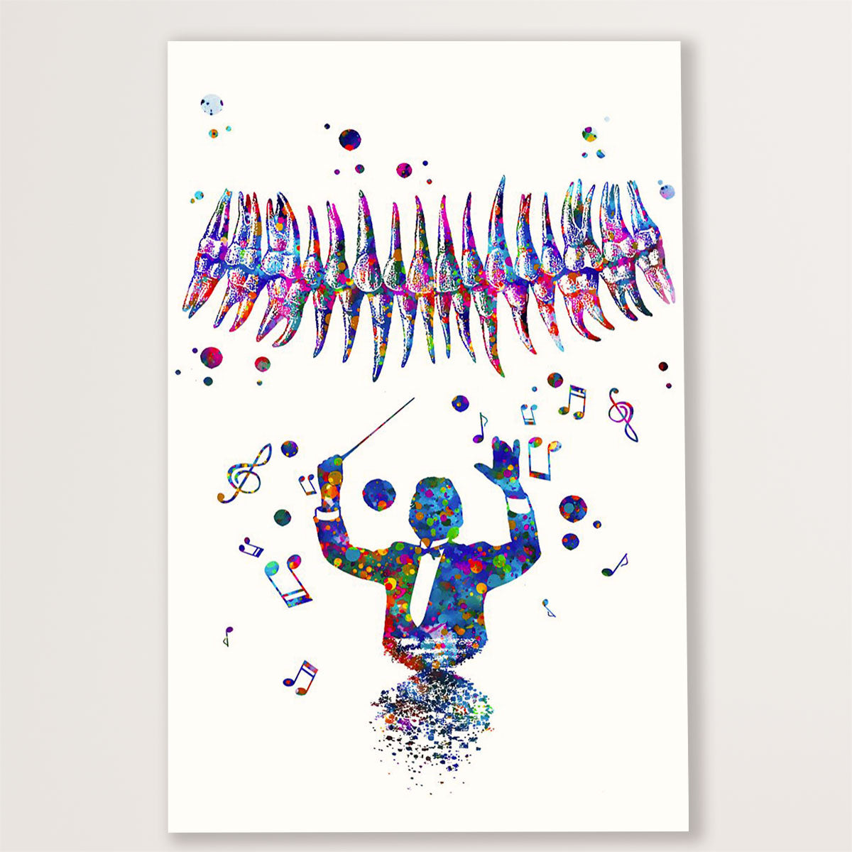 Dental Canvas Teeth Art Painting | Wall Art Gift for Dentist