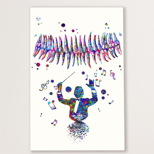 Dental Canvas Teeth Art Painting | Wall Art Gift for Dentist