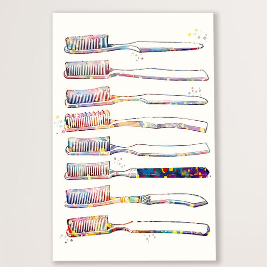 Dental Canvas Brush Your Teeth | Wall Art Gift for Dentist