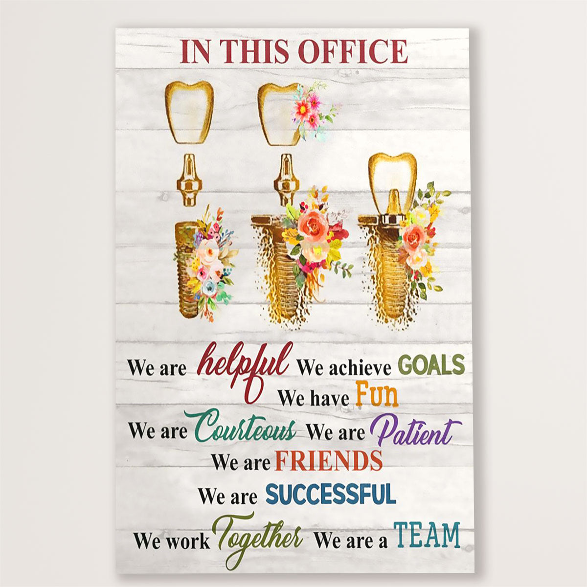 Dental Canvas In This Office We Are Helpful | Wall Art Gift for Dentist