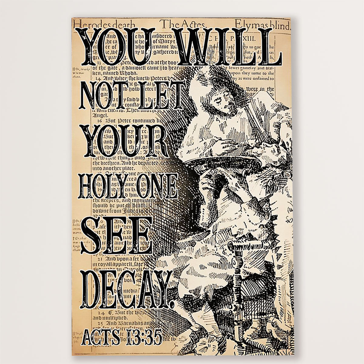 Dental Poster You Will Not Let Your Holy One See Decay | Wall Art Gift for Dentist