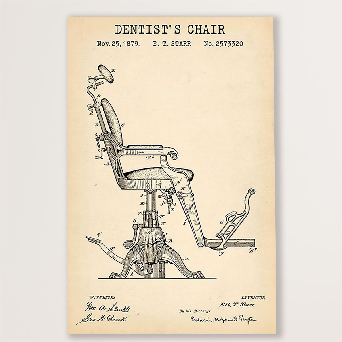 Dental Poster Dentist's Chair | Wall Art Gift for Dentist