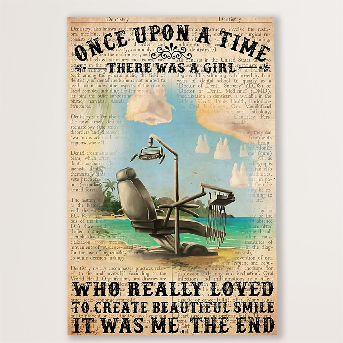 Dental Poster There Was A Girl Who Really Loved To Create Beautiful Smile | Wall Art Gift for Dentist