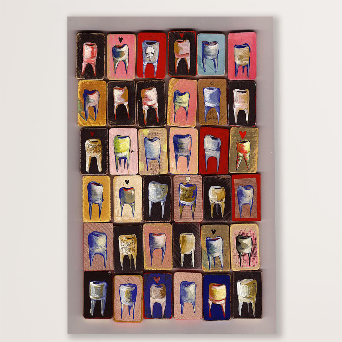 Dental Poster Teeth Pattern | Wall Art Gift for Dentist