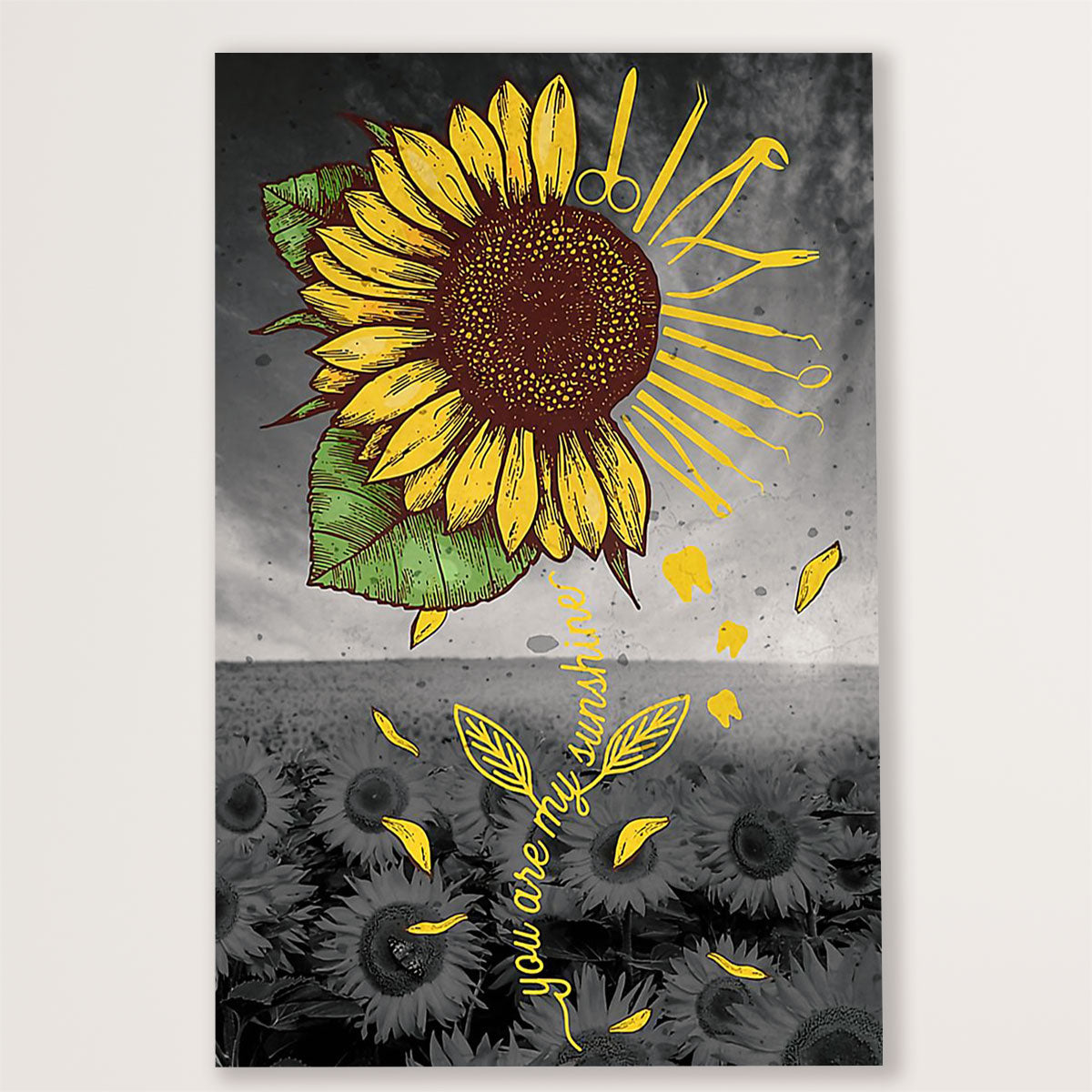 Dental Poster Sunflower You Are My Sunshine | Wall Art Gift for Dentist