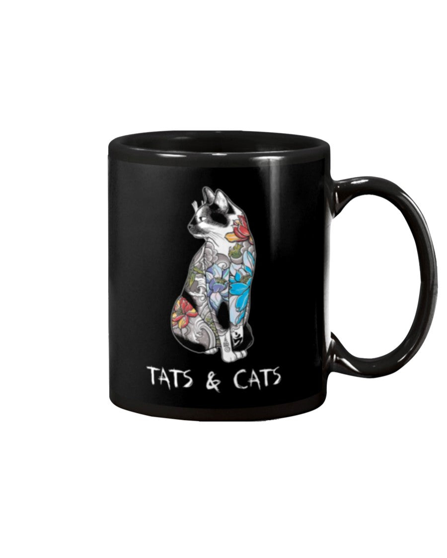 Tattoo Coffee Mug | Tats & Cats | Drinkware Gift for Tattoo Artist, Tattoo Lover