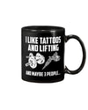 Tattoo Coffee Mug | I Like Tattoos & Lifting | Drinkware Gift for Tattoo Artist, Tattoo Lover