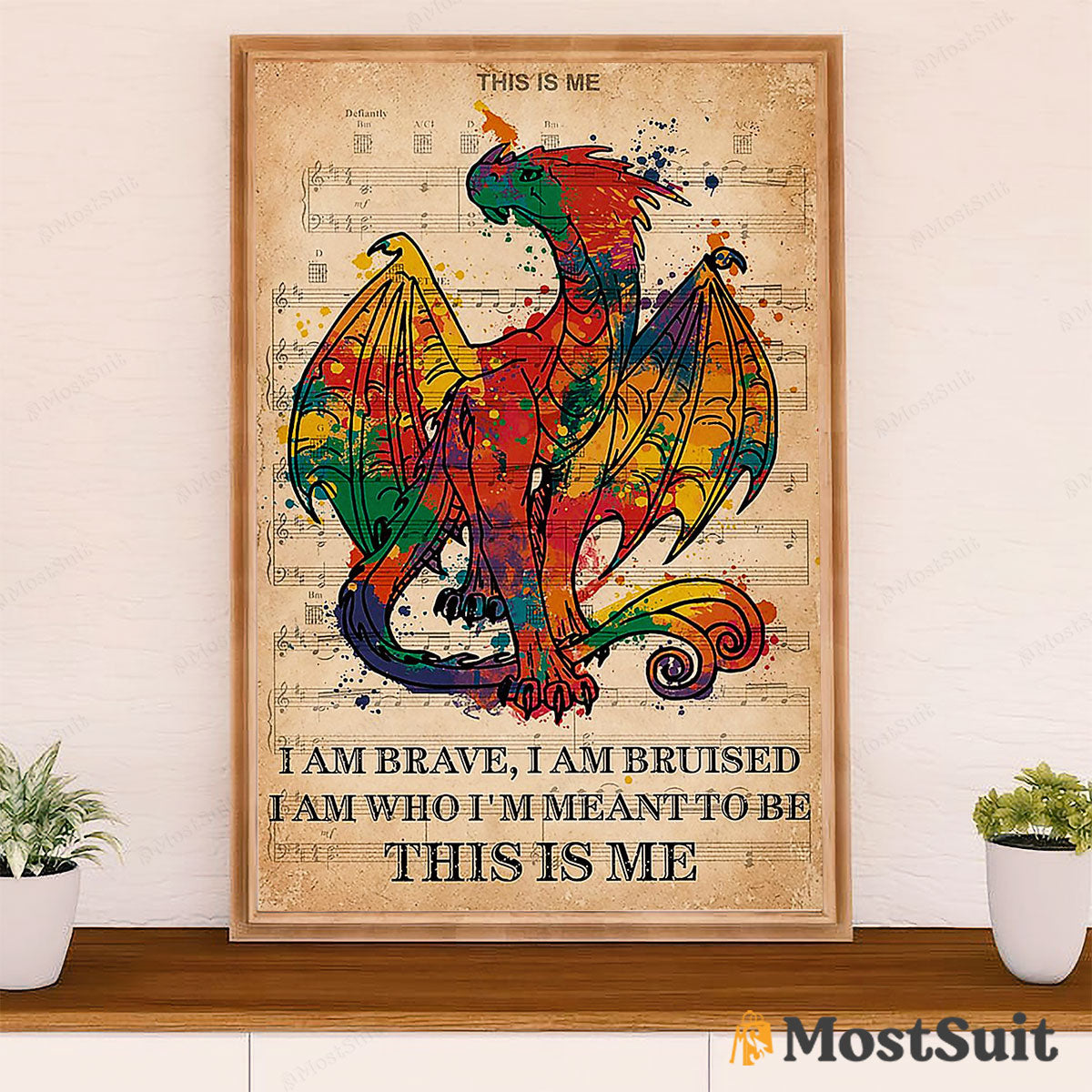 LGBT Gay Pride Month Poster Room Wall Art | Dragon Vintage This Is Me