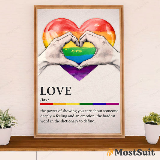 LGBT Gay Pride Month Poster Room Wall Art | Gay Love Definition