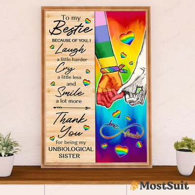LGBT Gay Pride Month Poster Room Wall Art | Couple Bestie Quote