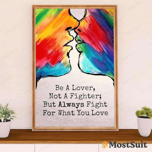 LGBT Gay Pride Month Poster Room Wall Art | Gay Couple Be A Lover