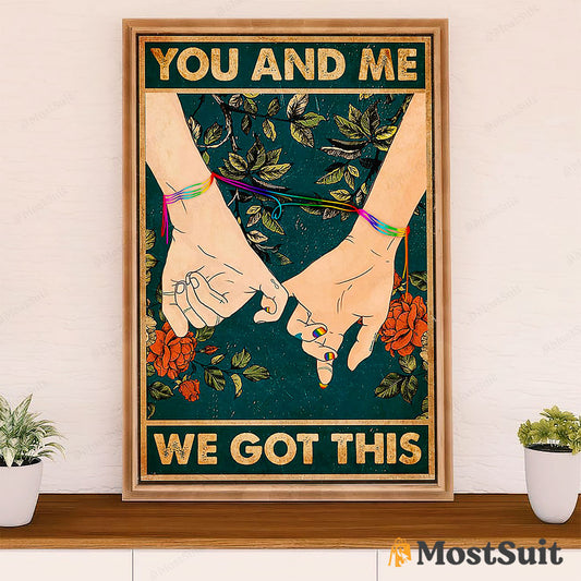 LGBT Gay Pride Month Poster Room Wall Art | Vintage Couple You And Me