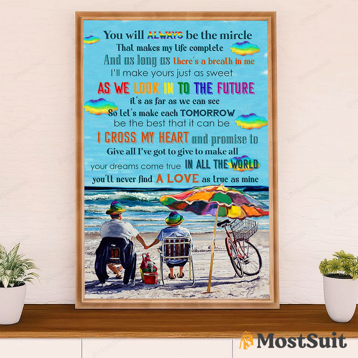 LGBT Gay Pride Month Poster Room Wall Art | Gay Husband Wife Couple