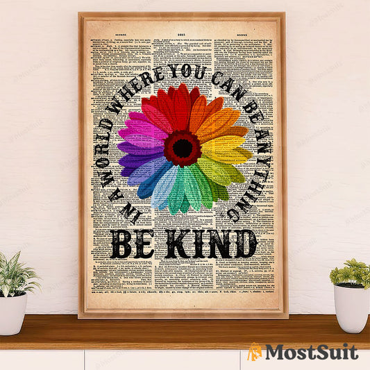 LGBT Gay Pride Month Poster Room Wall Art | Vintage Colorful Flower