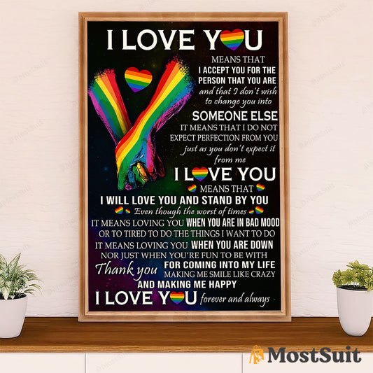 LGBT Gay Pride Month Poster Room Wall Art | Gay Couple Lover Sayings
