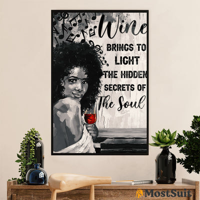 African American Afro Poster | Gift for Black Girl | Juneteenth Day Room Wall Art - Wine Secret of the Soul