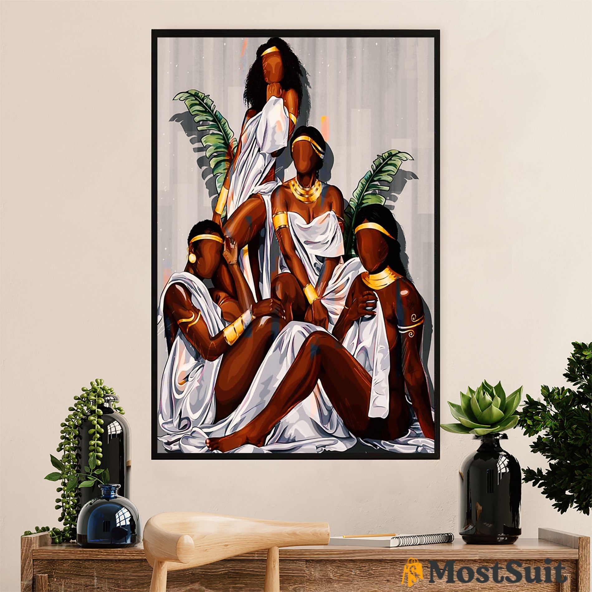 African American Afro Poster | Gift for Black Girl | Juneteenth Day Room Wall Art - Black Women Luxury