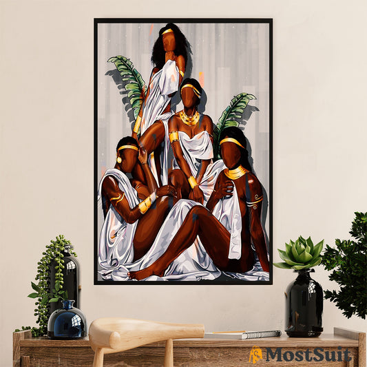 African American Afro Poster | Gift for Black Girl | Juneteenth Day Room Wall Art - Black Women Luxury