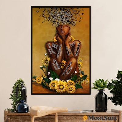 African American Afro Poster | Gift for Black Girl | Juneteenth Day Room Wall Art - Telented Unique Strong Girl