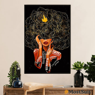 African American Afro Poster | Gift for Black Girl | Juneteenth Day Room Wall Art - Bold Kind Smart Girl