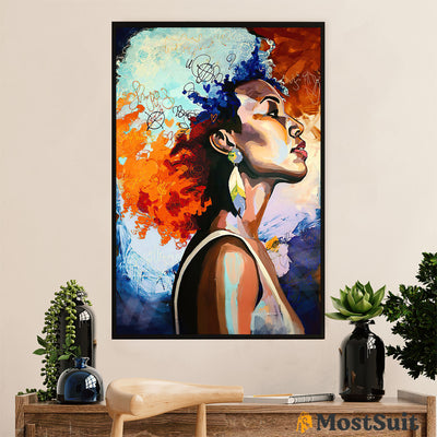 African American Afro Poster | Gift for Black Girl | Juneteenth Day Room Wall Art - Colorful Girl