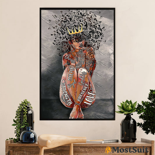African American Afro Poster | Gift for Black Girl | Juneteenth Day Room Wall Art - Soulful Love Girl