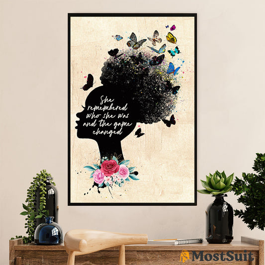 African American Afro Poster | Gift for Black Girl | Juneteenth Day Room Wall Art - Inspirational Quotes Butterflies