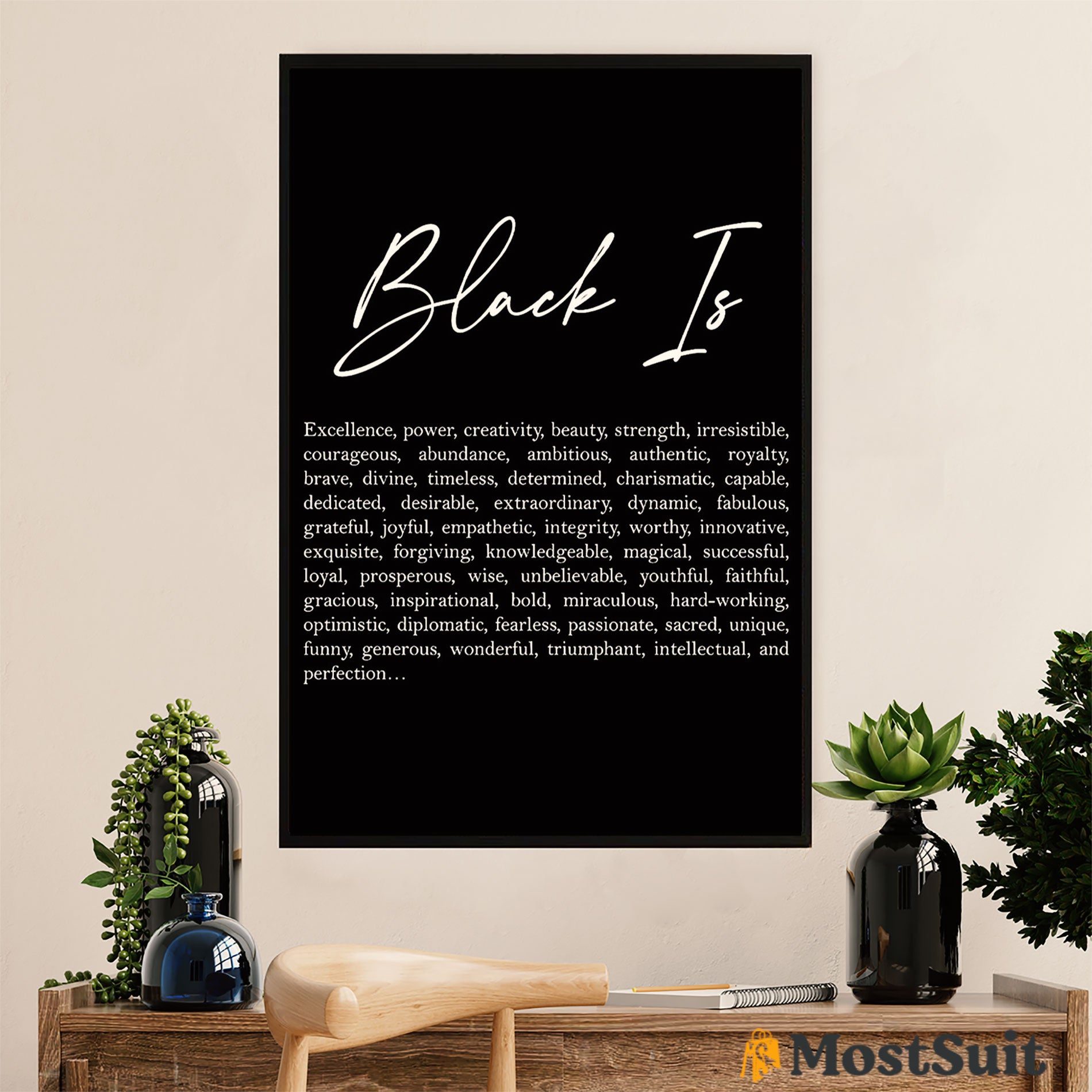 African American Afro Poster | Gift for Black Girl | Juneteenth Day Room Wall Art - Black Definition