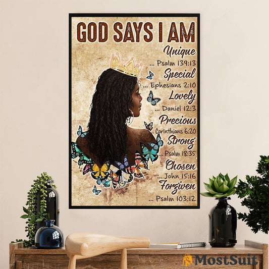 African American Afro Poster | Gift for Black Girl | Juneteenth Day Room Wall Art - God Says I Am Special