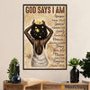African American Afro Poster | Gift for Black Girl | Juneteenth Day Room Wall Art - God Says I Am Unique