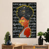 African American Afro Poster | Gift for Black Girl | Juneteenth Day Room Wall Art - Golden Black Queen