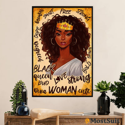 African American Afro Poster | Gift for Black Girl | Juneteenth Day Room Wall Art - Diva Black Woman