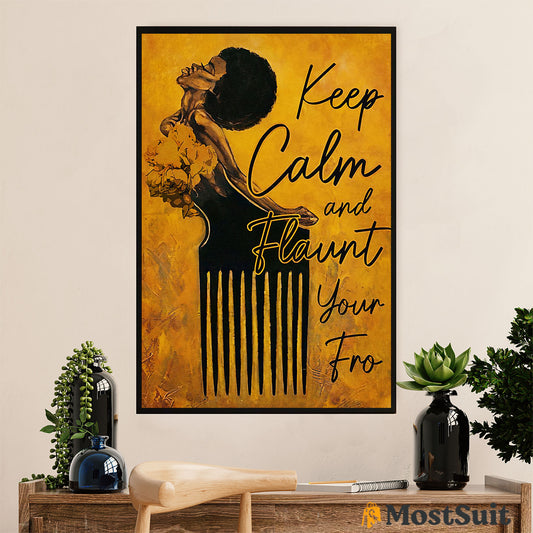 African American Afro Poster | Gift for Black Girl | Juneteenth Day Room Wall Art - Keep Calm Flaunt