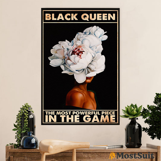 African American Afro Poster | Gift for Black Girl | Juneteenth Day Room Wall Art - Vintage Black Queen