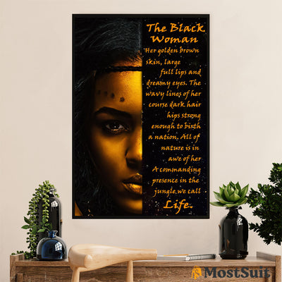 African American Afro Poster | Gift for Black Girl | Juneteenth Day Room Wall Art - The Black Woman