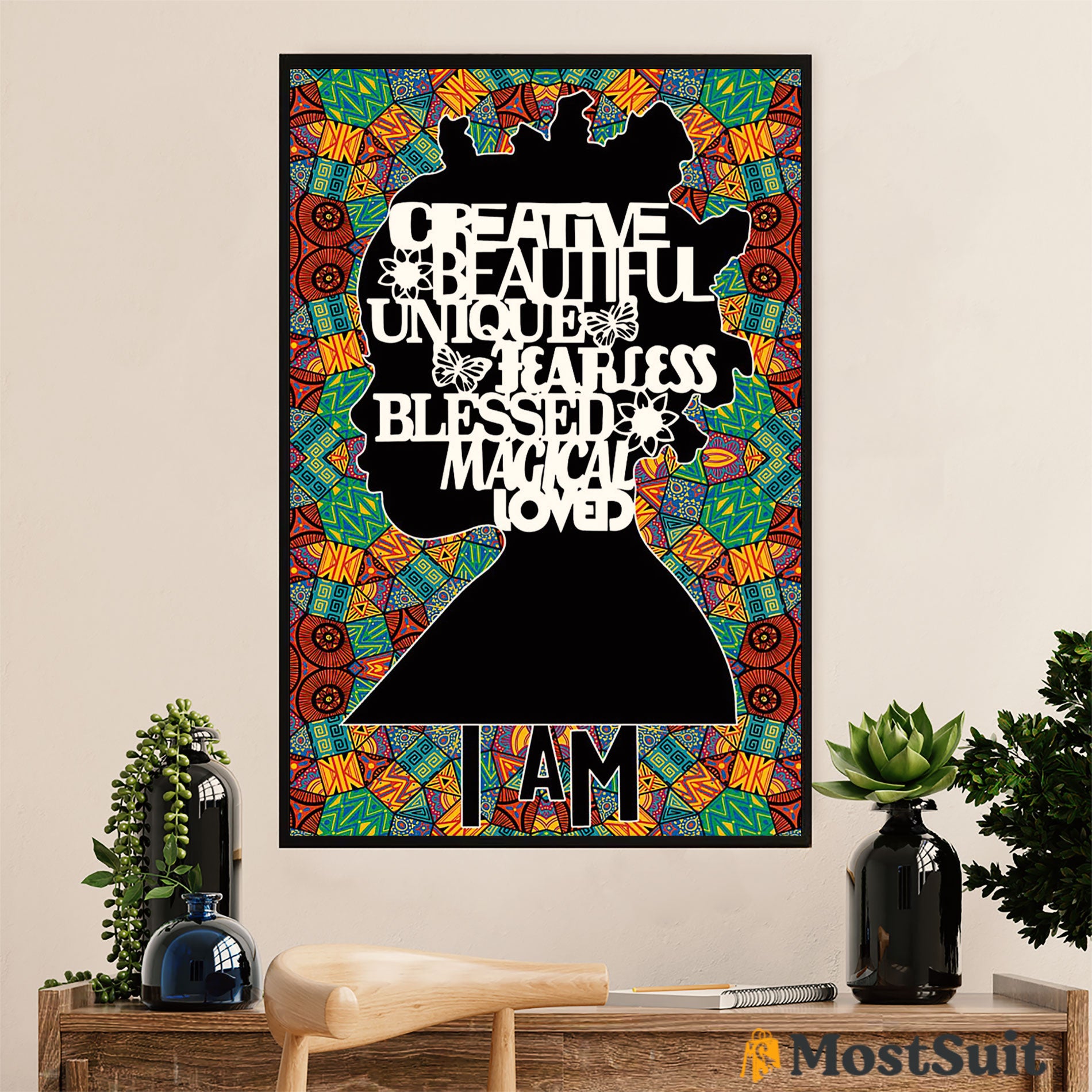 African American Afro Poster | Gift for Black Girl | Juneteenth Day Room Wall Art - Creative Beautiful Black Woman