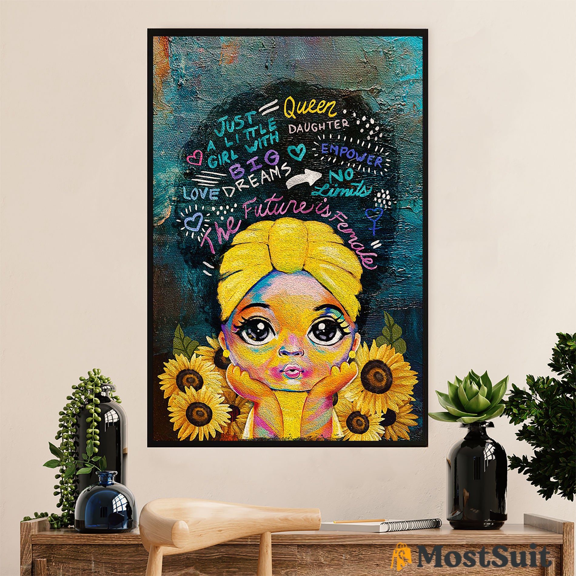 African American Afro Poster | Gift for Black Girl | Juneteenth Day Room Wall Art - Just A Little Black Girl