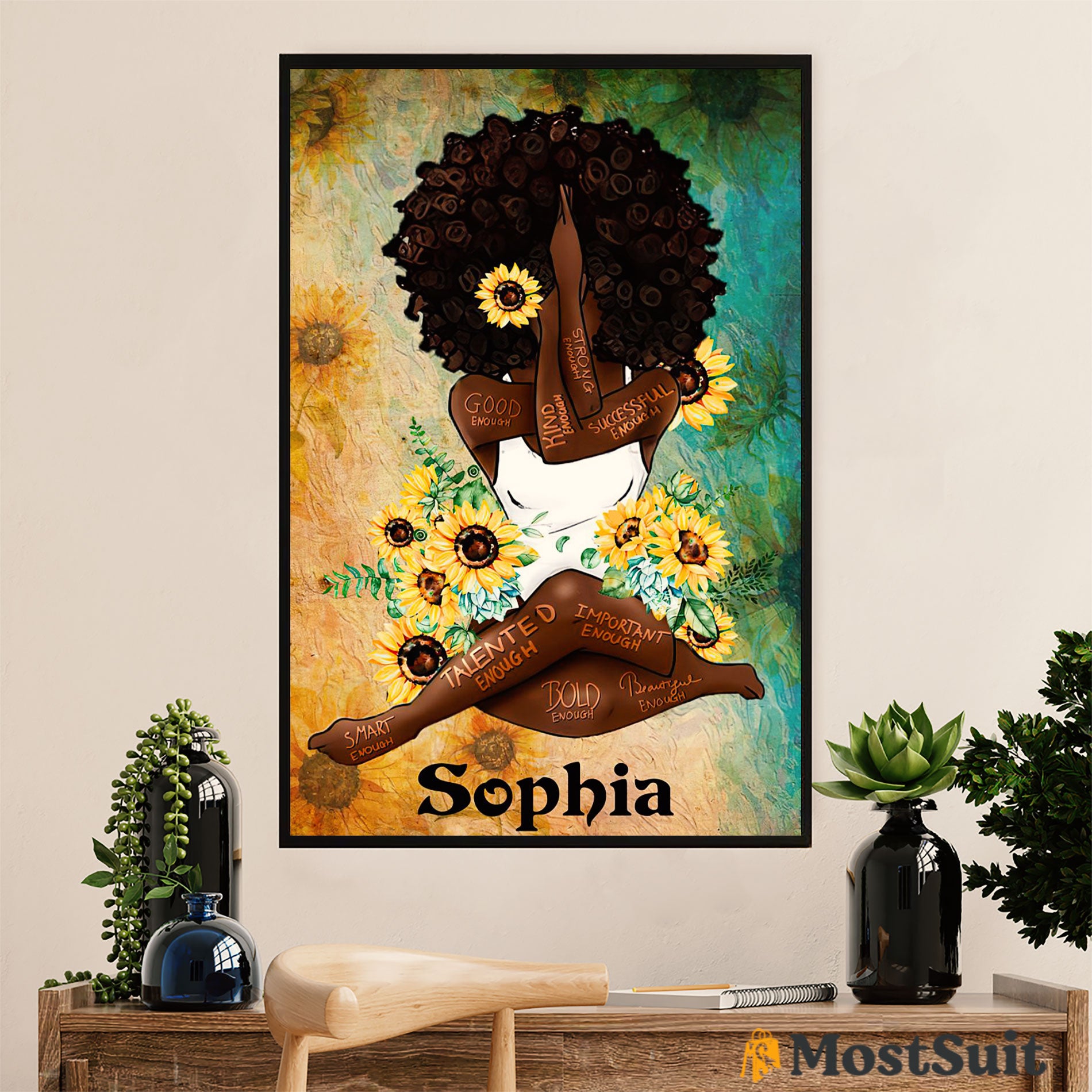  ESyem Posters African Wall Art African-American Beach