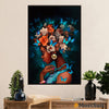 African American Afro Poster | Gift for Black Girl | Juneteenth Day Room Wall Art - Flowers Butterflies