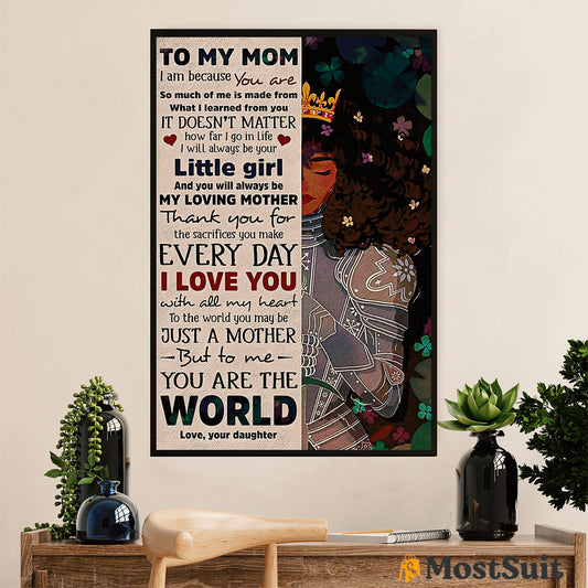 African American Afro Poster | Gift for Black Girl | Juneteenth Day Room Wall Art - From Daughter To My Black Mom