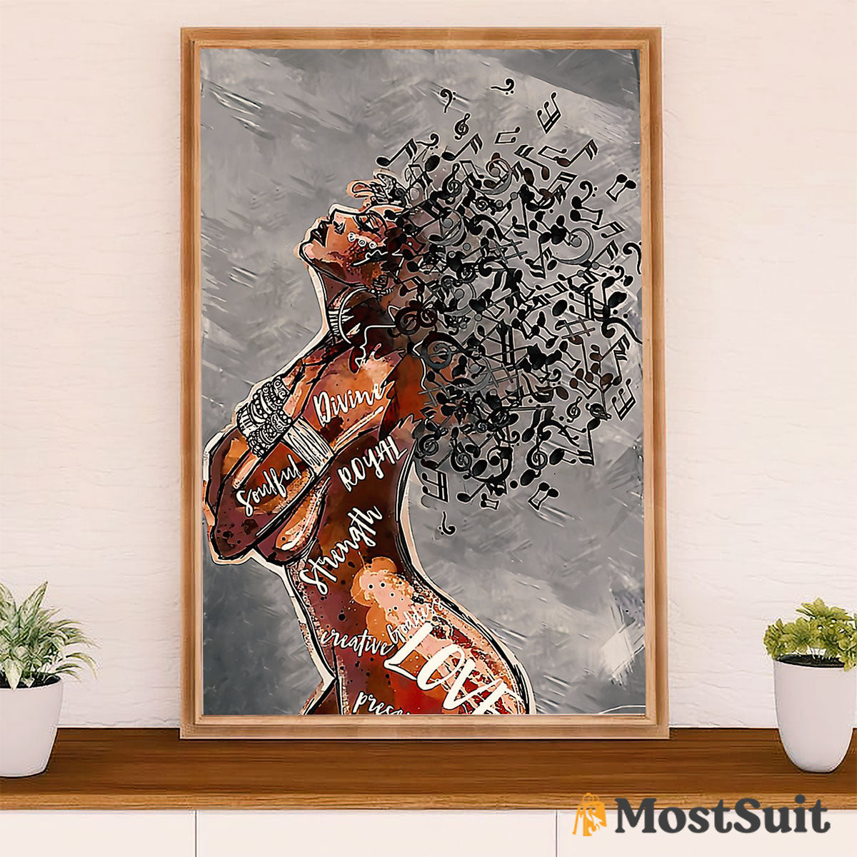 African American Afro Poster | Gift for Black Girl | Juneteenth Day Room Wall Art - Emotional Girl