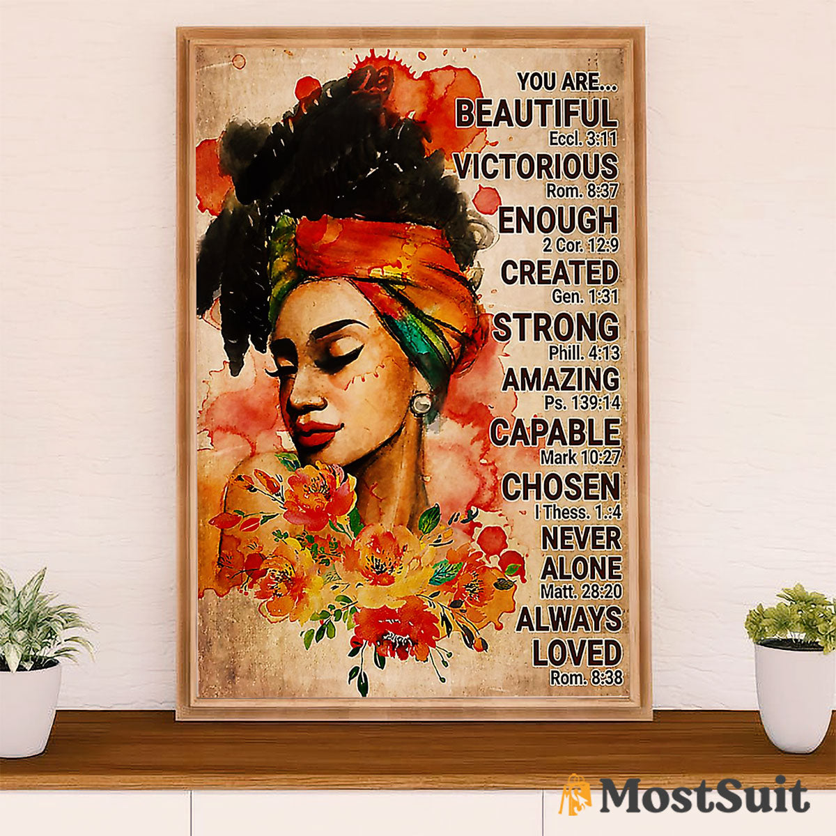 African American Afro Poster | Gift for Black Girl | Juneteenth Day Room Wall Art - Beautiful Victorious