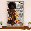 African American Afro Poster | Gift for Black Girl | Juneteenth Day Room Wall Art - Black Woman Beautiful Magic
