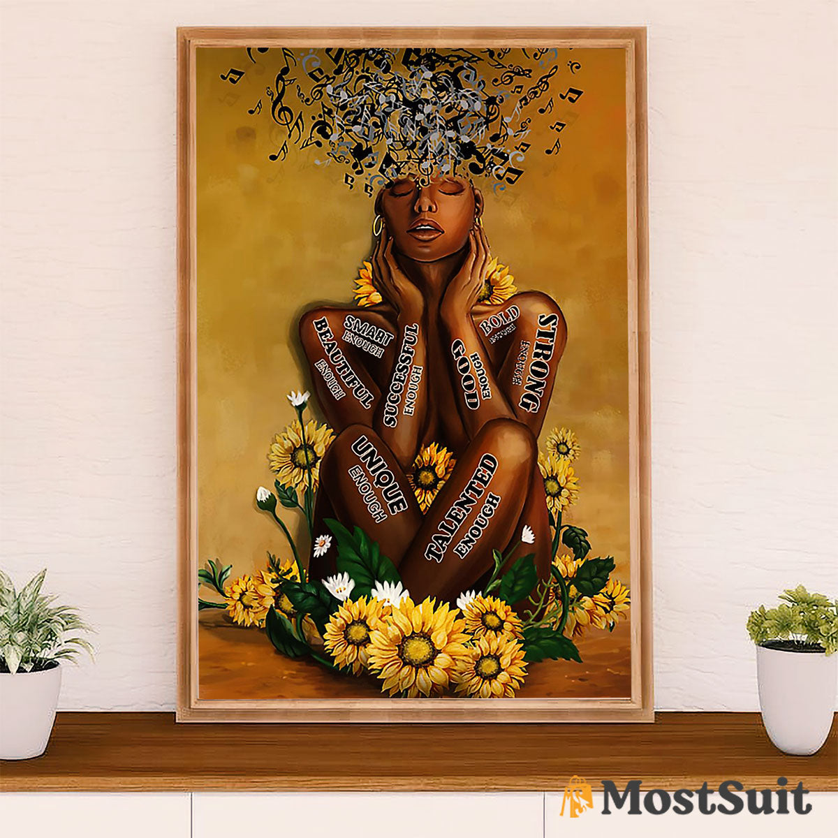 African American Afro Poster | Gift for Black Girl | Juneteenth Day Room Wall Art - Telented Unique Strong Girl