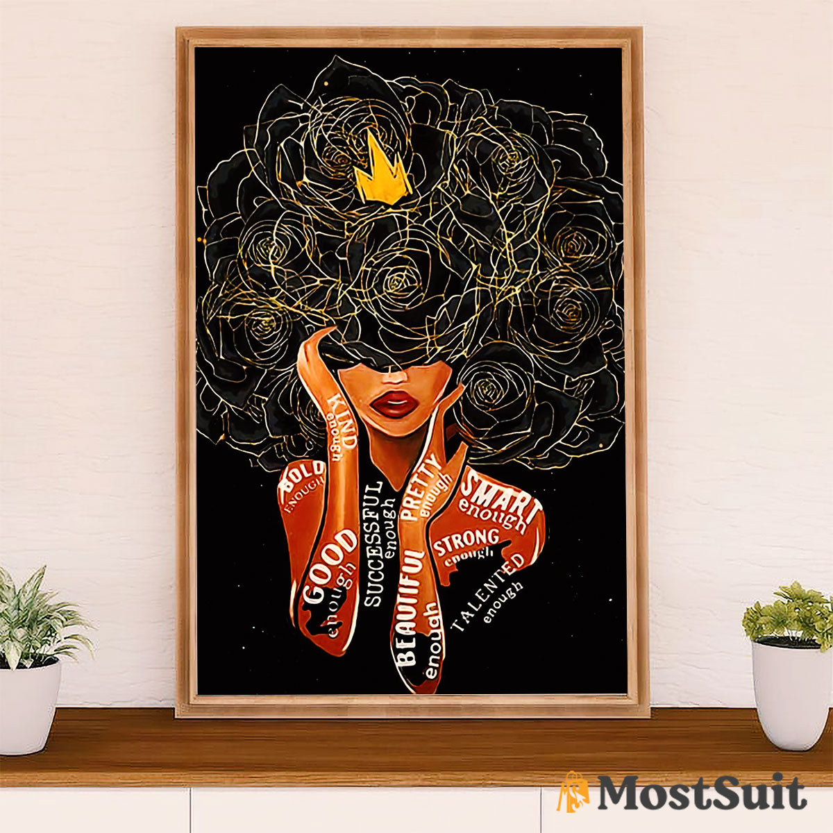 African American Afro Poster | Gift for Black Girl | Juneteenth Day Room Wall Art - Bold Kind Smart Girl