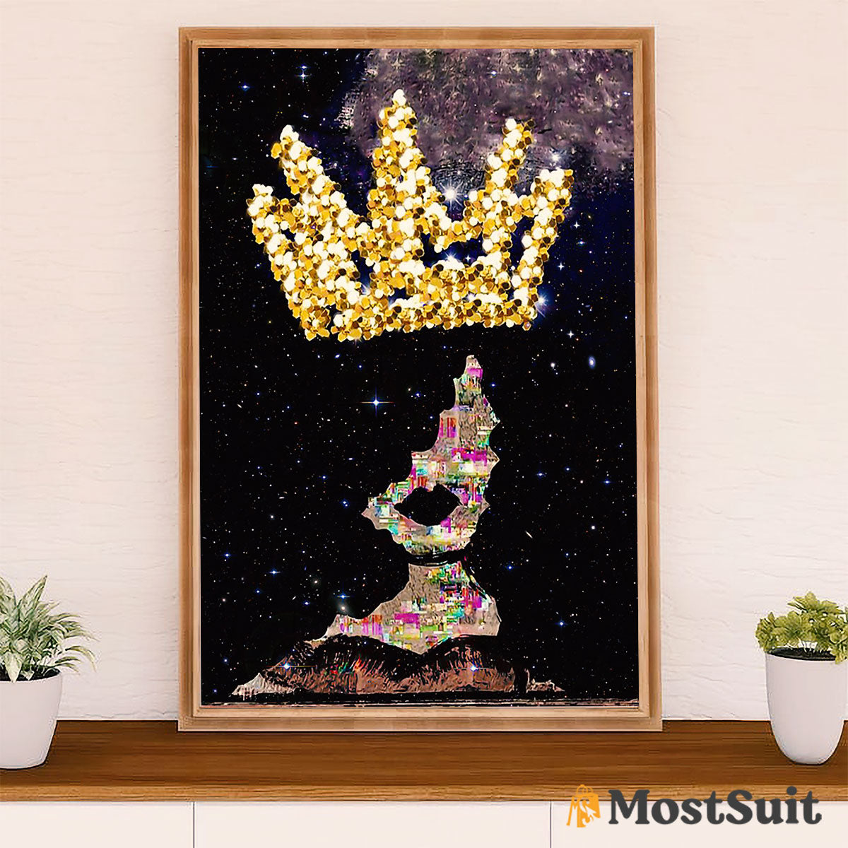 African American Afro Poster | Gift for Black Girl | Juneteenth Day Room Wall Art - Black Queen Galaxy