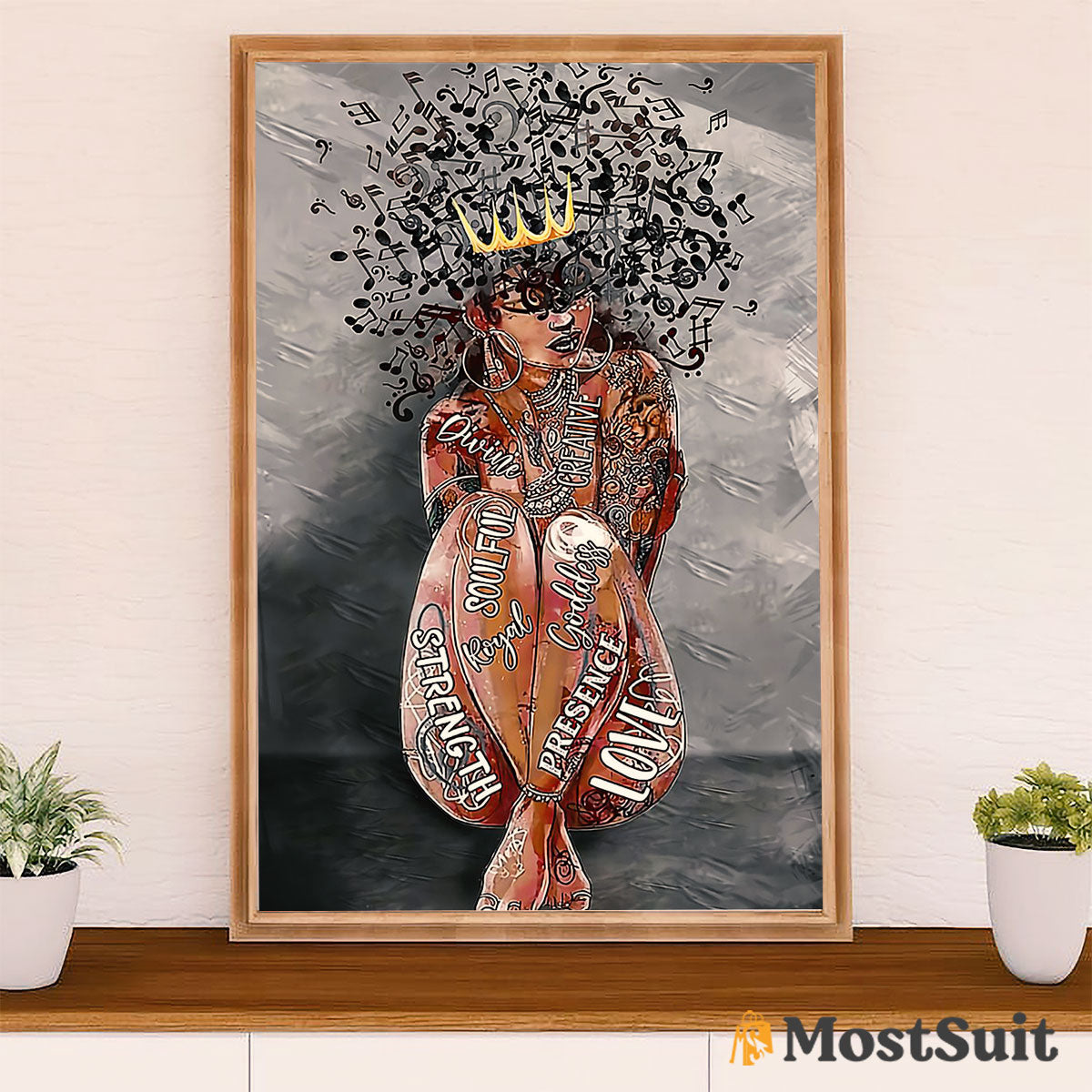 African American Afro Poster | Gift for Black Girl | Juneteenth Day Room Wall Art - Soulful Love Girl