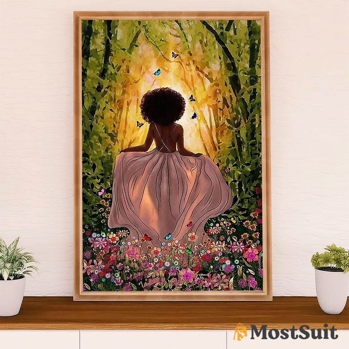 African American Afro Poster | Gift for Black Girl | Juneteenth Day Room Wall Art - Black Princess
