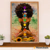 African American Afro Poster | Gift for Black Girl | Juneteenth Day Room Wall Art - Yoga Black Woman Chakra